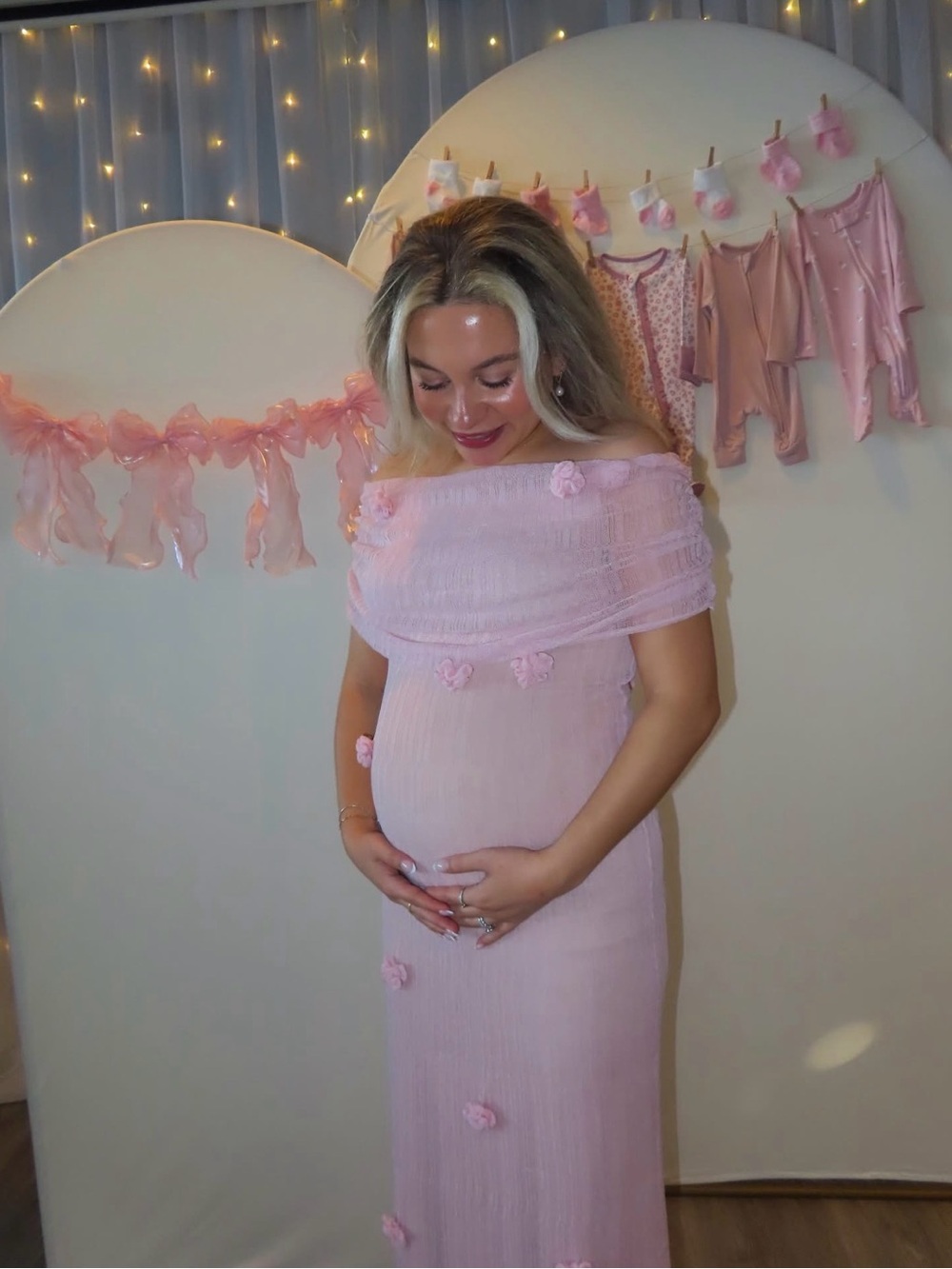 Meshki Orchid Knit Maxi Dress Blush Pink